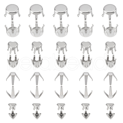 DICOSMETIC 240Pcs 4 Style 304 Stainless Steel Rhinestone Claw Settings STAS-DC0004-59-1