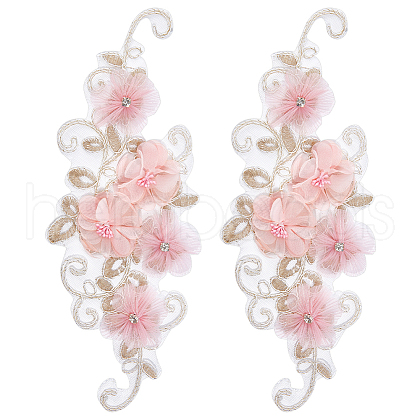 3D Flower Organgza Polyester Embroidery Ornament Accessories DIY-WH0297-19-1