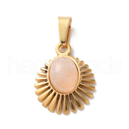 Natural Rose Quartz Pendants STAS-C120-15G-07-1