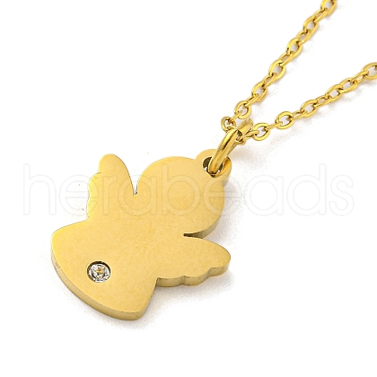304 Stainless Steel Pendant Necklaces NJEW-M099-01D-G-1