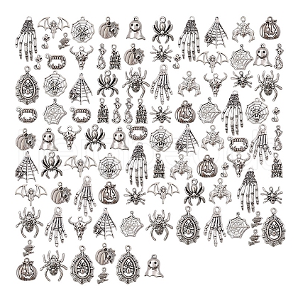 Halloween Theme Tibetan Style Alloy Pendants HAWE-PW0001-089-1