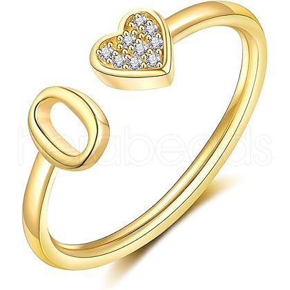 Adjustable Brass Rhinestone Cuff Rings FS-WG29D83-15-1