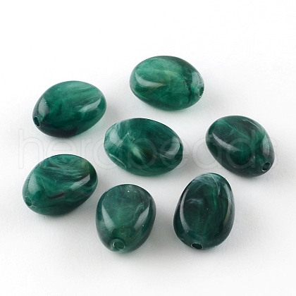 Oval Imitation Gemstone Acrylic Beads OACR-R052-09-1