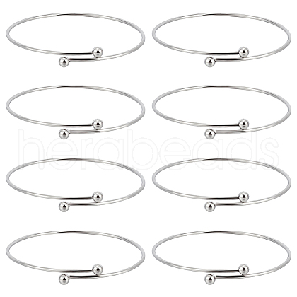 Beebeecraft 10Pcs Adjustable 304 Stainless Steel Wire Cuff Bangle Making MAK-BBC0001-15-1
