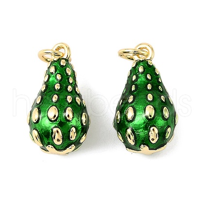 Fruit Brass Enamel Pendants KK-M324-04D-G-1