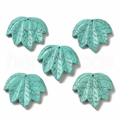 Synthetic Blue Turquoise Carved Pendants G-K353-01E-1