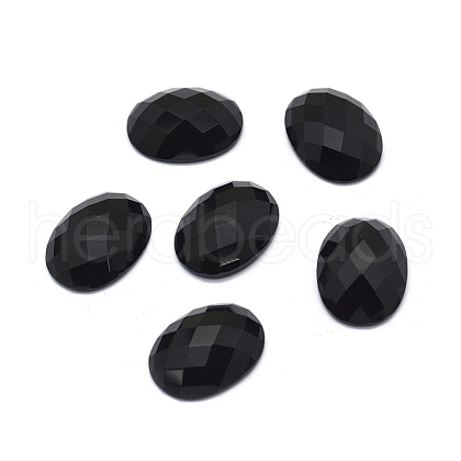 Natural Black Agate Cabochons G-O175-11-1