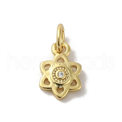 Real 18K Gold Plated Brass Pave Cubic Zirconia Pendants KK-M283-09A-01-1