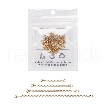 4 Strands 4 Styles 304 Stainless Steel Chain Extender STAS-YW0001-10G-1