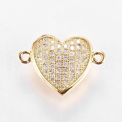 Brass Micro Pave Cubic Zirconia Links X-ZIRC-L068-27G-1