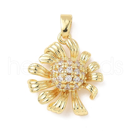 Brass Micro Pave Cubic Zirconia Pendants KK-D357-18G-1