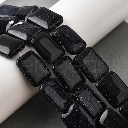 Synthetic Blue Goldstone Beads Strands G-S386-A16-1