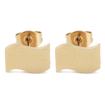 PVD Vacuum Plating 304 Stainless Steel Stud Earrings for Women EJEW-A048-46F-G-1