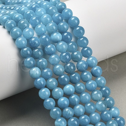 Natural Dyed Yellow Jade Gemstone Bead Strands X-G-R271-6mm-Y05-1