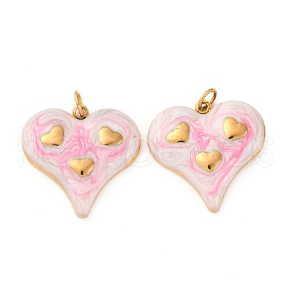 304 Stainless Steel Enamel Pendants STAS-U061-41G-01-1