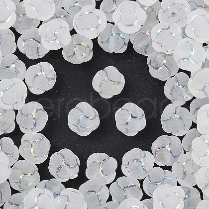 Frosted Transparent Acrylic Beads OACR-P029-16B-01-1