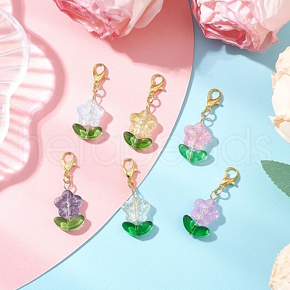 Glass Pendant Decorations HJEW-JM03378-1