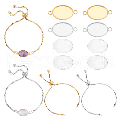 Unicraftale DIY Blank Oval Link Bracelet Making Kit DIY-UN0005-28-1