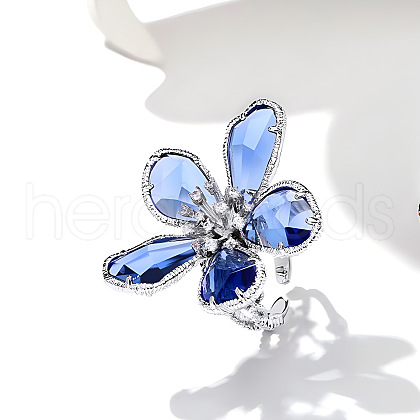 Alloy & Rhinestone/Synthetic Quartz Cuff Rings FS-WGD97BC-08-1