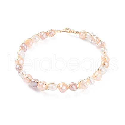 Natural Cultured Freshwater Pearl Beaded Bracelets for Women BJEW-JB07724-02-1