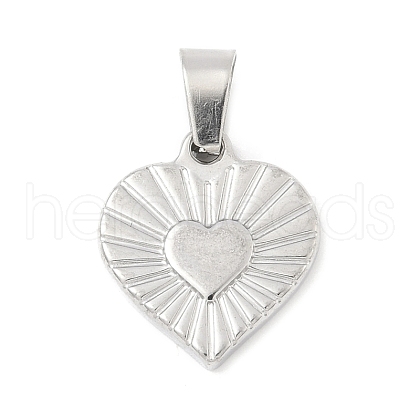 304 Stainless Steel Heart Pendants STAS-R162-01P-04-1