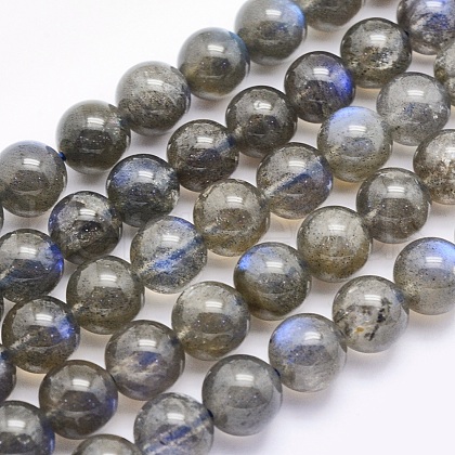 Natural Labradorite Beads Strands G-O166-08-8mm-1