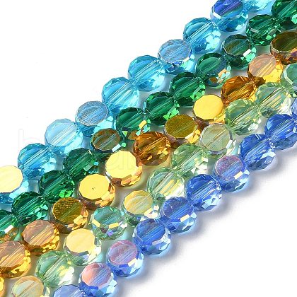 Transparent Electroplate Glass Beads Strands GLAA-Q099-D01-M01-1