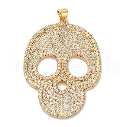 Brass Micro Pave Cubic Zirconia Pendants KK-U076-01G-05-1