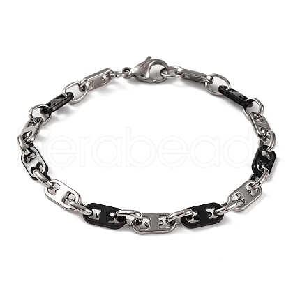 201 Stainless Steel Mariner Link Chain Bracelets BJEW-B078-65EBP-1