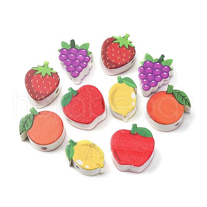 Printed Wood Beads WOOD-V003-03-1