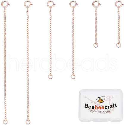 Beebeecraft 6Pcs 3 Style 925 Sterling Silver Cable Chain Extender FIND-BBC0003-30-1