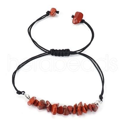 Natural Red Jasper  Braided Bead Bracelets PW-WG14195-09-1