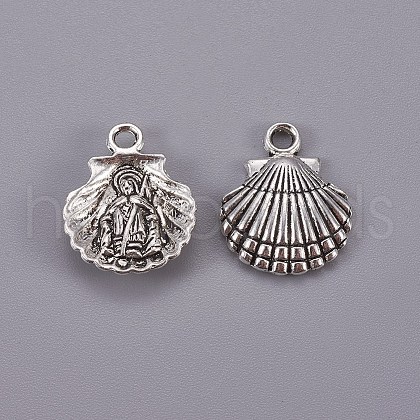 Tibetan Style Alloy Pendants TIBEP-17997-AS-RS-1