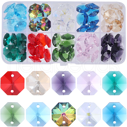 SUNNYCLUE 80Pcs 8 Colors Electroplate Glass Links Connectors EGLA-SC0001-29-1