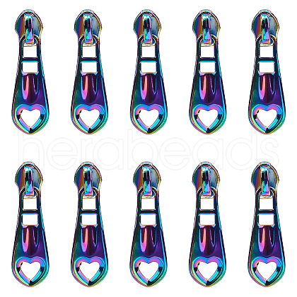 Gorgecraft 14Pcs Hollow Heart Zinc Alloy Zipper Head Replacement FIND-GF0005-69-1