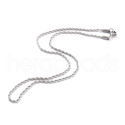 Non-Tarnish 304 Stainless Steel Rope Chain Necklaces STAS-G244-85P-1