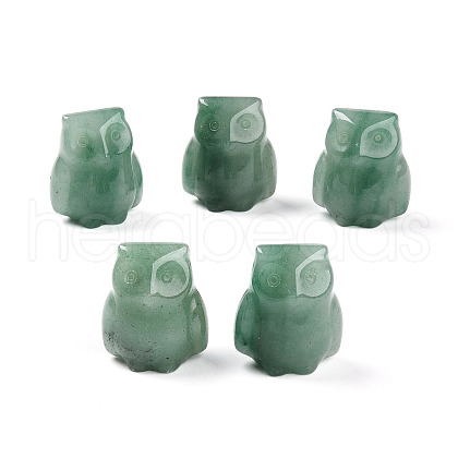 Natural Green Aventurine Owl Display Decorations G-N345-04D-1