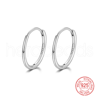 Rhodium Plated 925 Sterling Silver Huggie Hoop Earrings IK9735-01-1