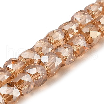 Electroplate Transparent Glass Beads Strands GLAA-C029-03A-07-1