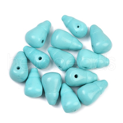 Dyed Synthetic Turquoise 3 Hole Guru Beads G-C198-01A-03-1