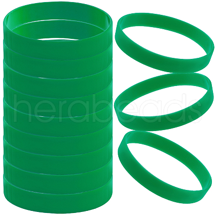 CREATCABIN 12Pcs Word Silicone Cord Bracelet Wristband BJEW-CN0001-05A-1