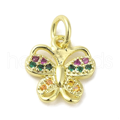 Real 18K Gold Plated Brass Pave Cubic Zirconia Pendants KK-M283-10B-02-1