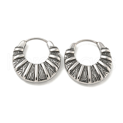 316 Surgical Stainless Steel Hoop Earrings EJEW-D096-10A-AS-1