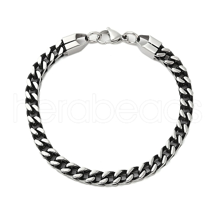 304 Stainless Steel Wheat Chain Bracelets for Men BJEW-B093-04AS-1