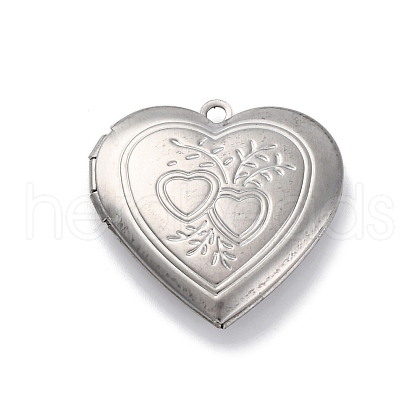 304 Stainless Steel Locket Pendants STAS-S171-13P-05-1