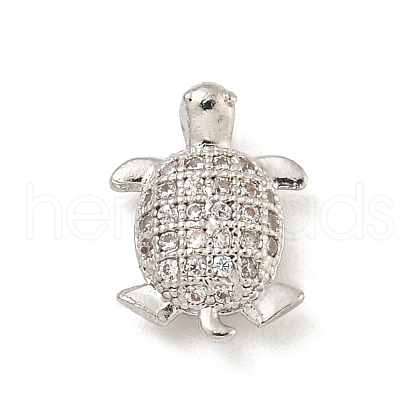 Rack Plating Brass Micro Pave Clear Cubic Zirconia Beads KK-P277-30P-1