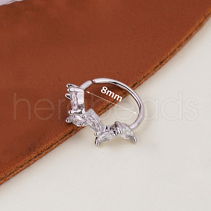 Bohemian Style 304 Stainless Steel Pave Clear Cubic Zirconia Nose Rings FS-WG96CDA-02-1