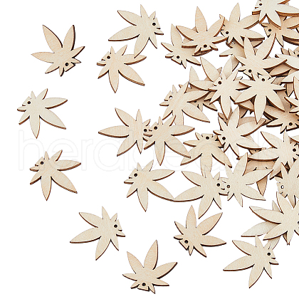 SUPERFINDINGS 60Pcs Wood Pendants WOOD-FH0002-30C-1