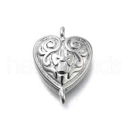 Brass Flower Heart Links KK-K400-49P-03-1