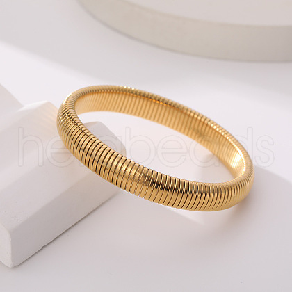 304 Stainless Steel Spring Bangles for Women Men WG54B23-05-1